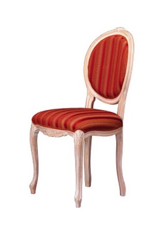 1052, Chaise en bois avec dossier ovale, pour le salon