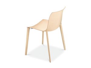 Catifa 53 4 legs wood, Chaise design en bois, formes fluides, pour l'usage de contrat