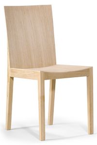 Luna, Chaise en bois avec un design simple