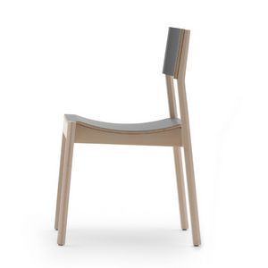 Maki 03714 - 03715, Chaise en bois avec assise incurvée