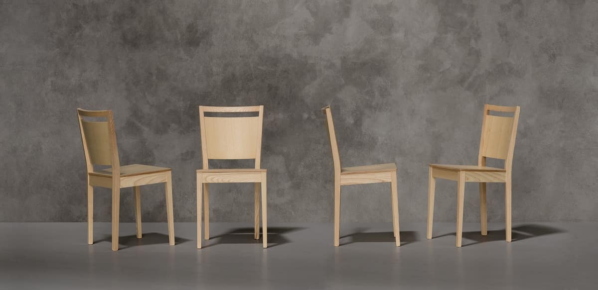 TREVISO, Chaise moderne en bois de frêne