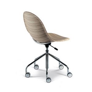 Luna mod. 1313-20, chaise haute de conception, pivotant, pour le bureau, avec des roues