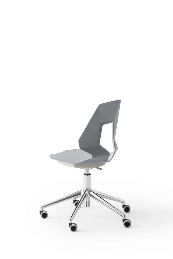 Prodige 5R, Moderne chaise de bureau avec roues, en métal et polymère
