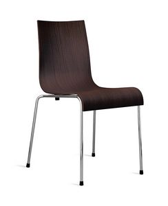 Asia R 4L/VS, Chaise design en acier chrom, coque en bois