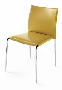 Gazzella chaise 10.0300, Chaise empilable en cuir