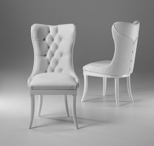 Art. SD 0103, Chaise en cuir avec dossier matelass