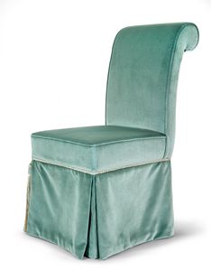 Chaise 25-1063, Chaise avec rev�tement et jupe en velours