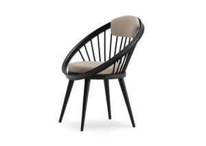 Circle, Chaise en bois avec assise rembourre