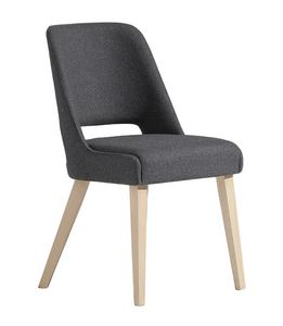 Elodie, Chaise en bois rembourre au design contemporain