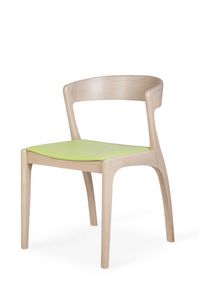 Greta, Chaise en bois confortable avec un design moderne et sinueux