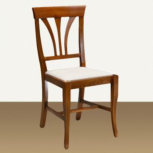 Home set Home 375G-SEDIE-S, Chaise à lattes façonnées avec assise en tissu