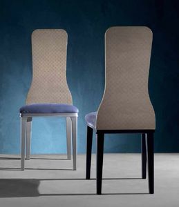 SE56 Optical Skin chaise, Chaise avec dossier en bois, avec dalle effet 3d