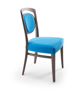 Tiffany 2, Chaise en bois, dossier rembourré