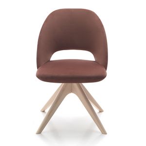 Vivian chair, Chaise rembourre avec base en bois