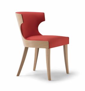 XIE SIDE CHAIR 053 S, Chaise en bois rembourre