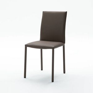 Keira, Chaise entièrement recouverte d'éco-cuir ou de velours