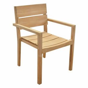 Chaise Parker, Chaise empilable en teck