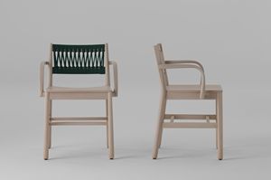 ART. 0024-IN-AR JULIE, Chaise en bois avec tissage de corde colore