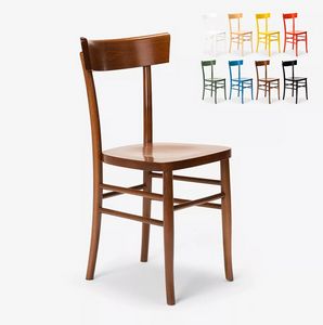 Chaise classique en bois rustique pour salle  manger cuisine bar restaurant Milano SM082MIL, Chaise en bois color