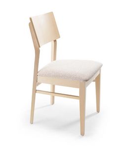 Flo, Chaise en bois avec assise rembourrée