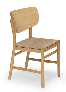 Viky straw, Chaise en bois avec assise en paille