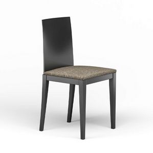 Layer, Chaise en bois avec dossier courb� et assise rembourr�e