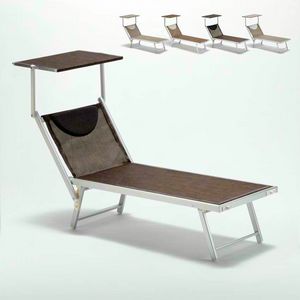 Chaise longue de bronzage en aluminium plage Santorini Limited Edition - SA800TEXL, Lit de la mer en aluminium et tissu