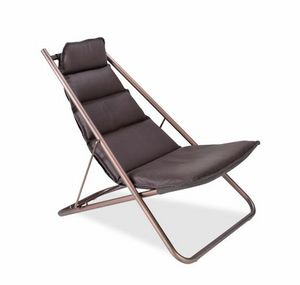 Copperfold chaise longue, Chaise longue rembourre en acier avec finition cuivre en cuivre