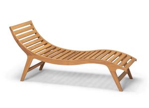 Lit de plage SPA ND, Lit de plage en bois au design �l�gant en forme de vague