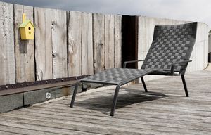 Rest Chaise Lounge, Lit d'appoint empilable en aluminium et polyester