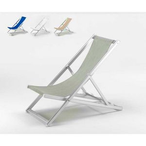 Chaise longue de pont en aluminium Riccione - RI800TEX, Pliant sunlounger avec dossier inclinable, facile  laver