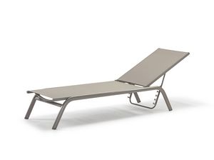 Versilia chaise longue, Bain de soleil empilable en aluminium et tissu textilne