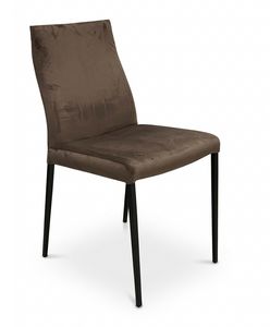 Ania bassa, Chaise rembourr�e en m�tal, avec dossier bas