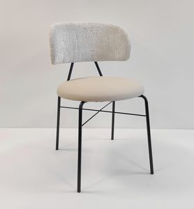 Dot, Chaise en mtal avec dossier large et enveloppant