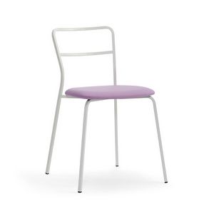 Axelle, Chaise moderne en mtal chrom, assise rembourre