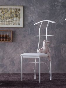 Galileo, Chaise Hanger, fer peint, assis en simili cuir