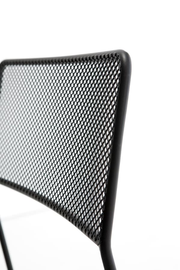 Log mesh, Chaise en métal, empilable et facile à transporter, convient pour une utilisation en extérieur