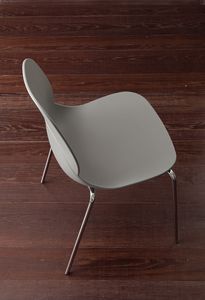 Art. 019 Shell Metal, Métal et chaise en polypropylène, empilable