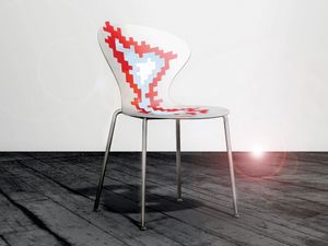 Big Bang, Des chaises en mtal avec sige en plastique, pour une salle de confrence