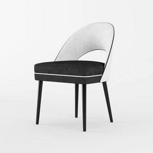 Tholos Chair 02 Art. ET0201, Chaise rembourrée avec pieds noirs