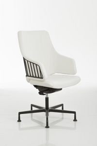 ITALIA IT5, Chaise de bureau avec base en aluminium sur les pieds