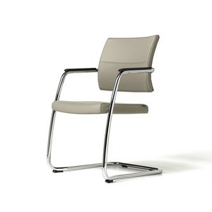 Venus chair, Chaise visiteur pour les clients, cadre chrom, empilable