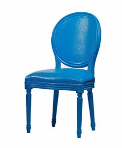 Rotondo outdoor, Chaise bleue plastifiée pour extérieur