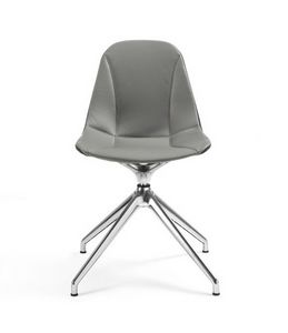 Couture chaise pivotante 10.0502, Chaise pivotante avec assise et dossier en cuir