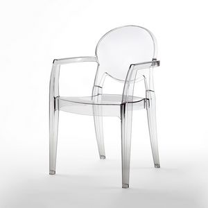 Artic P, Chaise en polycarbonate, avec accoudoirs