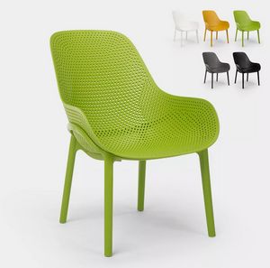 Chaises design Majestic pour cuisine et bar en polypropylène SC756PP, Chaise robuste en polypropylène