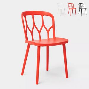 Chaises en polypropylne au design moderne pour bar, cuisine et jardin Flow SC729PP, Chaise au design frais et dynamique