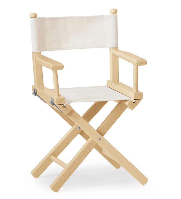 Chaise pliante en bois et tissu, pour les enfants