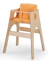 ALTINO, Chaise haute pour enfant, hêtre avec des peintures non - toxiques, pour les pépinières de cuisine et de restauration