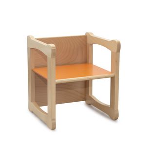 DIXI/Q, Chaise avec structure carrée en hêtre, pour les enfants